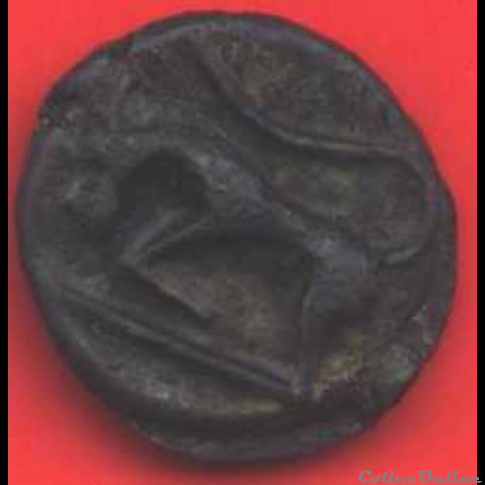 monnaie antique gauloise serie 854 dt potin au bandeau et a la tete negroide