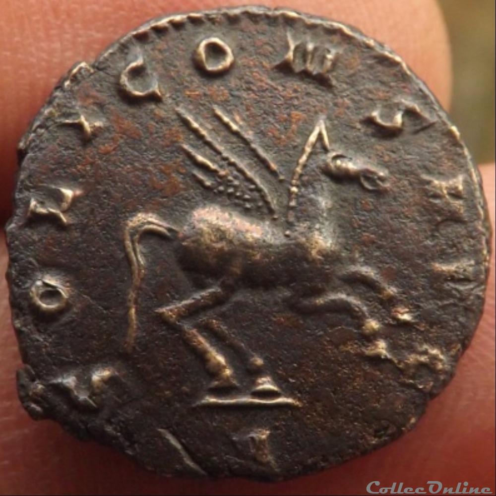Gallien au pégase à droite monnaie antique romaine gallien au pegase a droite