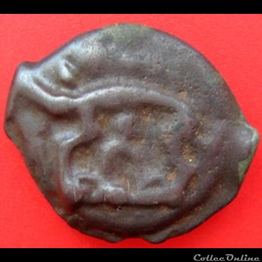 Série 38 ( classe I c ) potin à la tête d'indien monnaie antique gauloise serie 38 classe i c potin a la tete indien