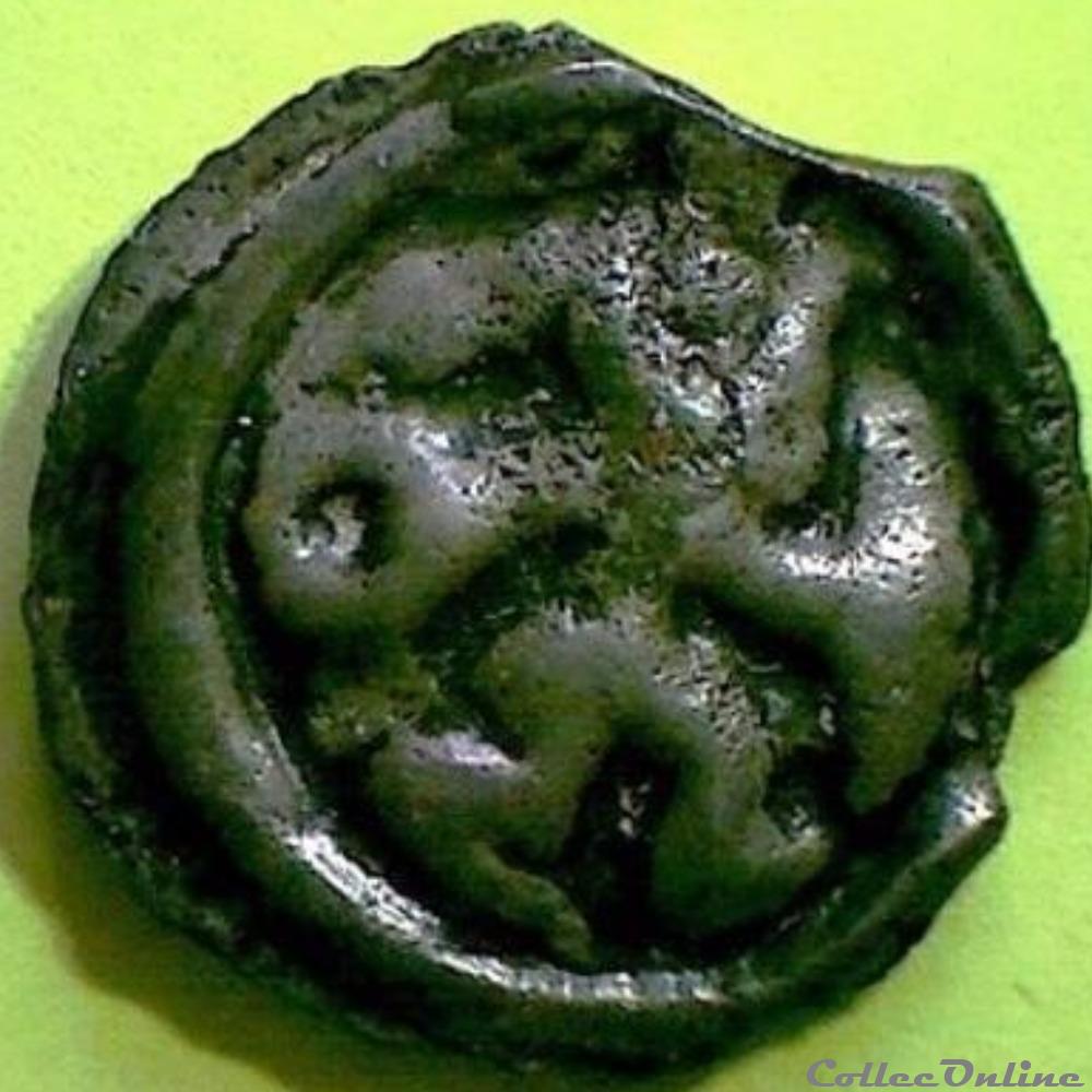 Série 24 DT 154 potin au guerrier courant et au loup / élan monnaie antique gauloise serie 24 dt 154 potin au guerrier courant et au loup elan