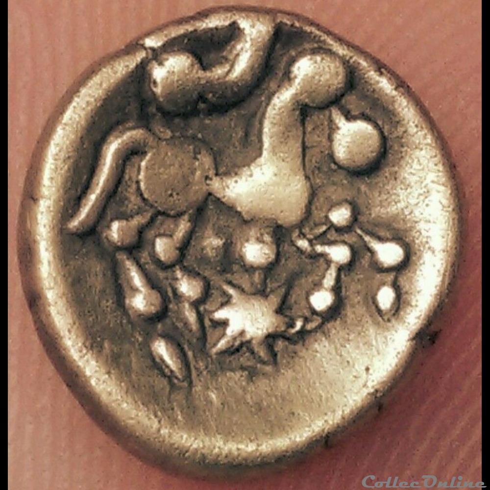 Série 30 DT 186 Quart de statère dit "aux arcs de cercle" à la griffe " " aux segments " monnaie antique gauloise serie 30 dt 186 quart de statere dit aux arcs de cercle a la griffe aux segments