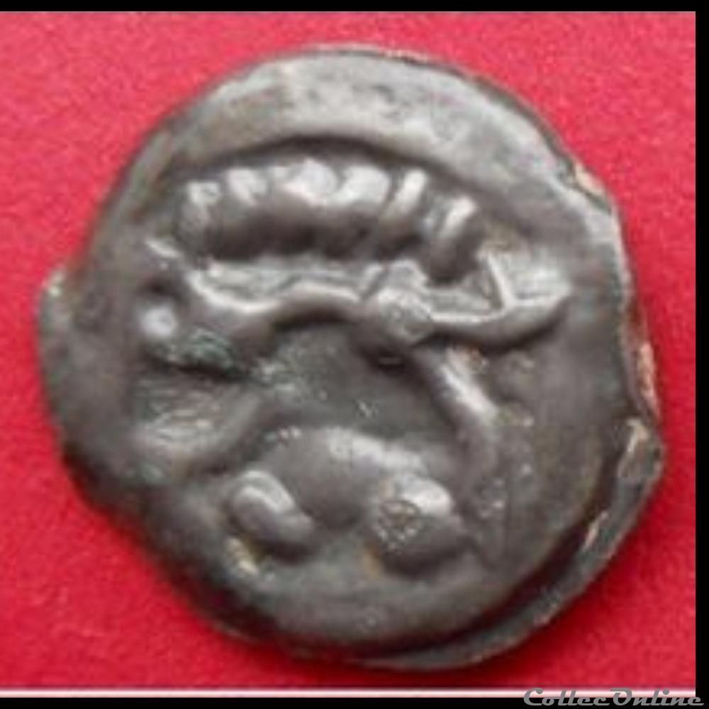 Série 559 DT 2645 Potin à la tête d'indien / sanglier monnaie antique gauloise serie 559 dt 2645 potin a la tete indien sanglier