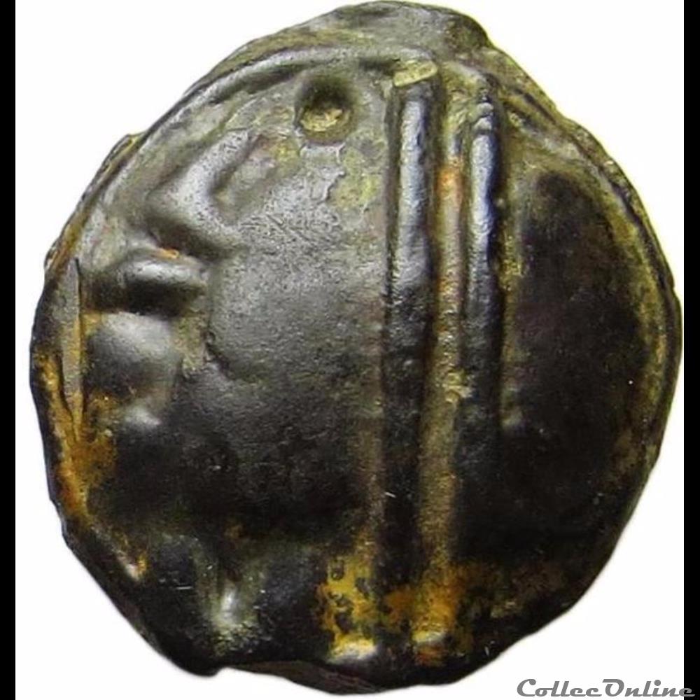 monnaie antique gauloise serie 854 dt potin au bandeau et a la rouelle