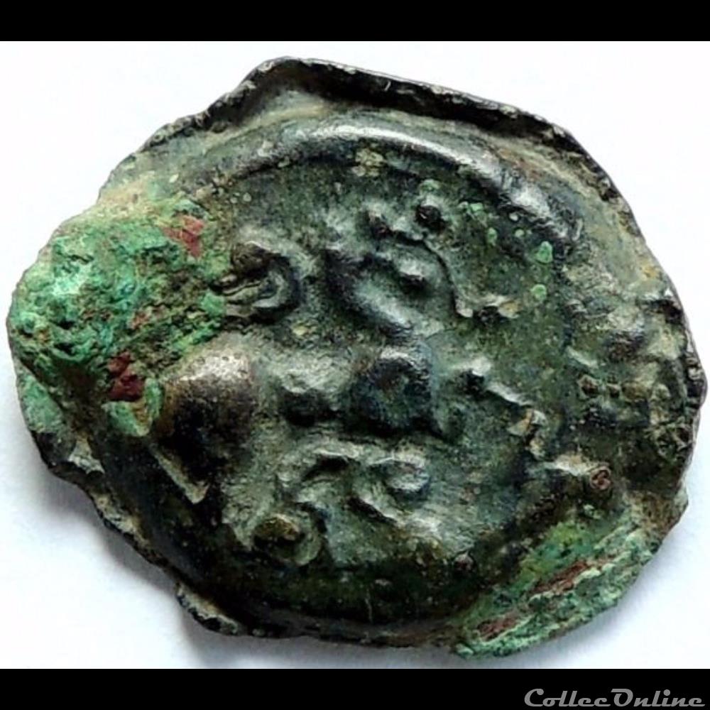 Série 1118 DT 3492 bronze au loup monnaie antique gauloise serie 1118 dt 3492 bronze au loup