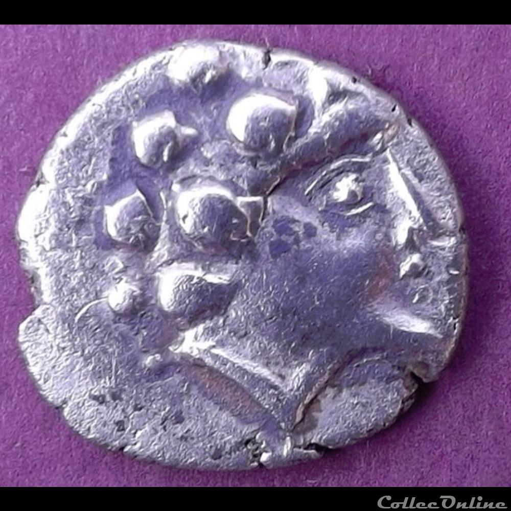 Série 1070 DT 3393 drachme au carnyx monnaie antique gauloise serie 1070 dt 3393 drachme au carnyx