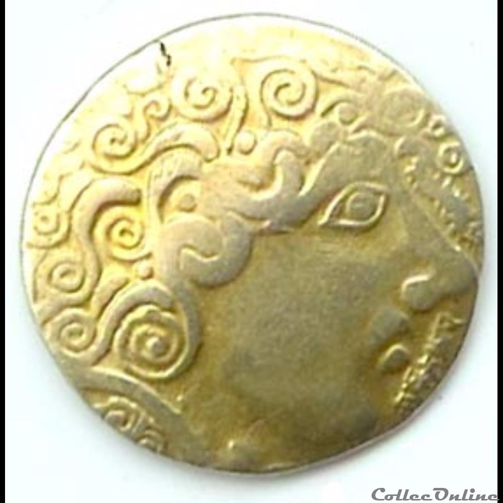 Série 15 DT 99 hémistatère au sanglier aurige monnaie antique gauloise serie 15 dt 99 hemistatere au sanglier aurige