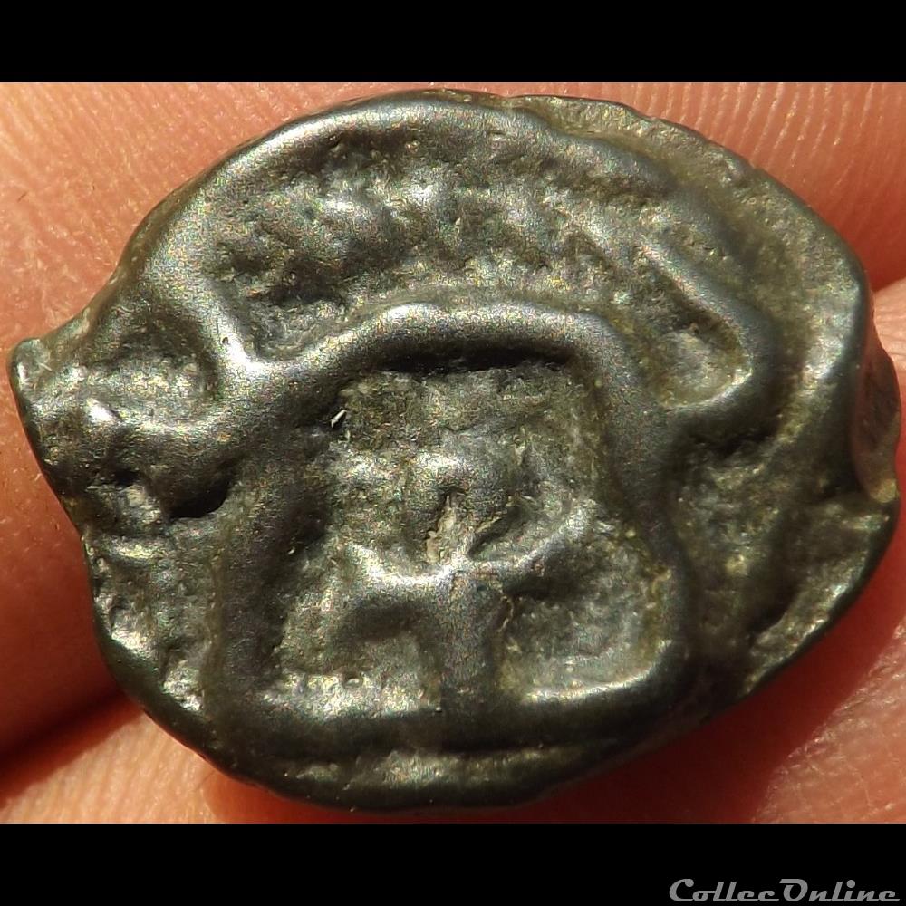 monnaie antique gauloise potin leuque au sanglier a gauche classe i p