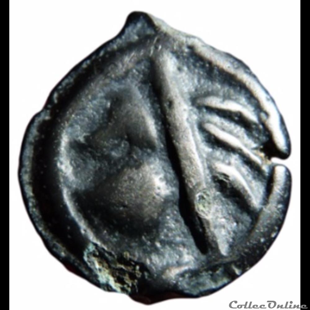 Série 38 ( classe I a ) potin à la tête d'indien monnaie antique gauloise serie 38 classe i a potin a la tete indien