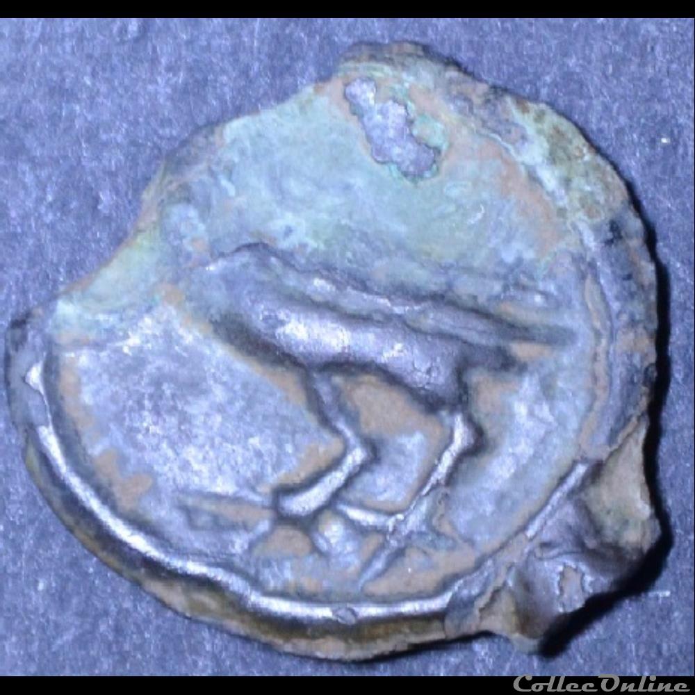 monnaie antique gauloise serie 625 dt 2675 potin au corbeau