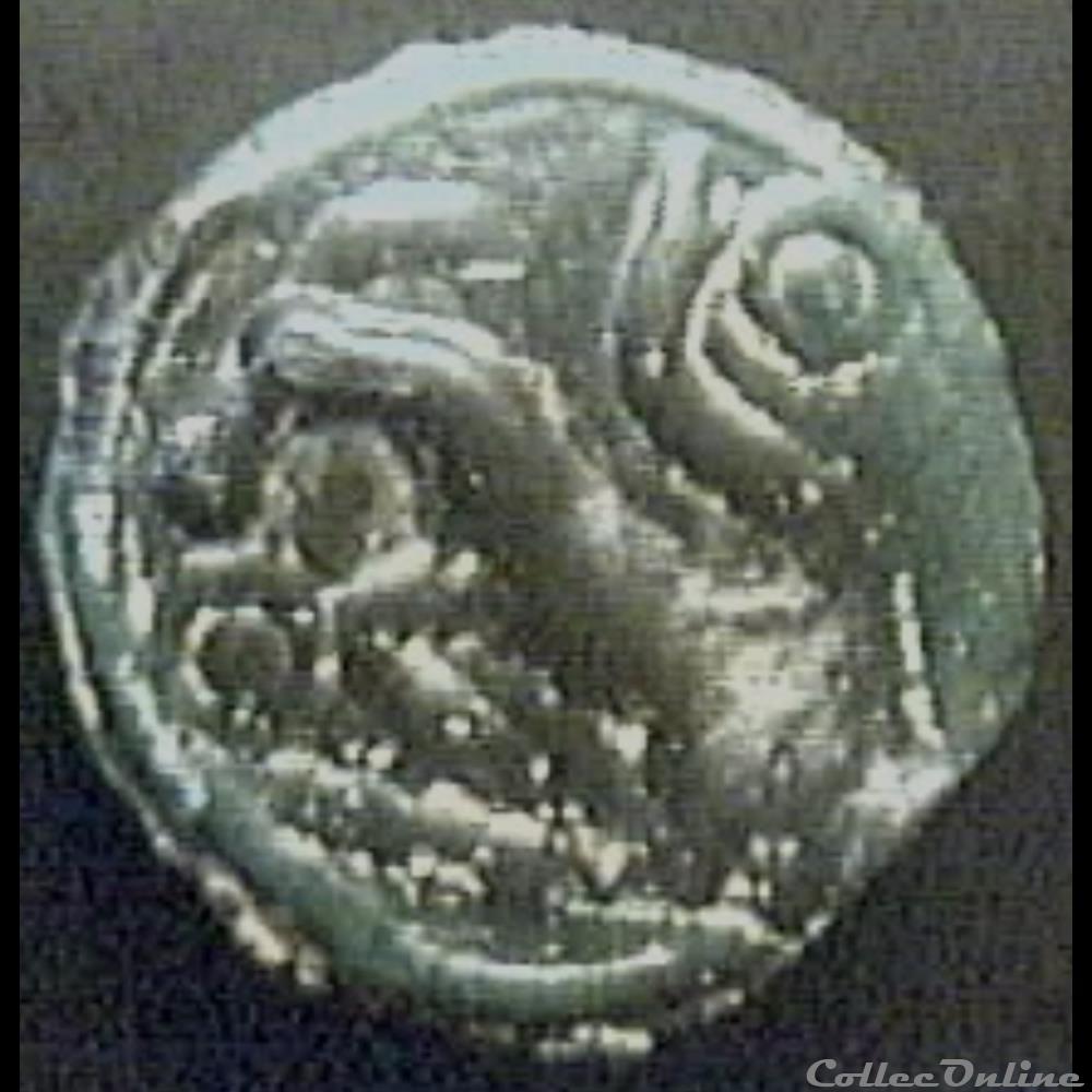 Série 854 DT Potin au bandeau / revers aux deux annelets pointés monnaie antique gauloise serie 854 dt potin au bandeau revers aux deux annelets pointes
