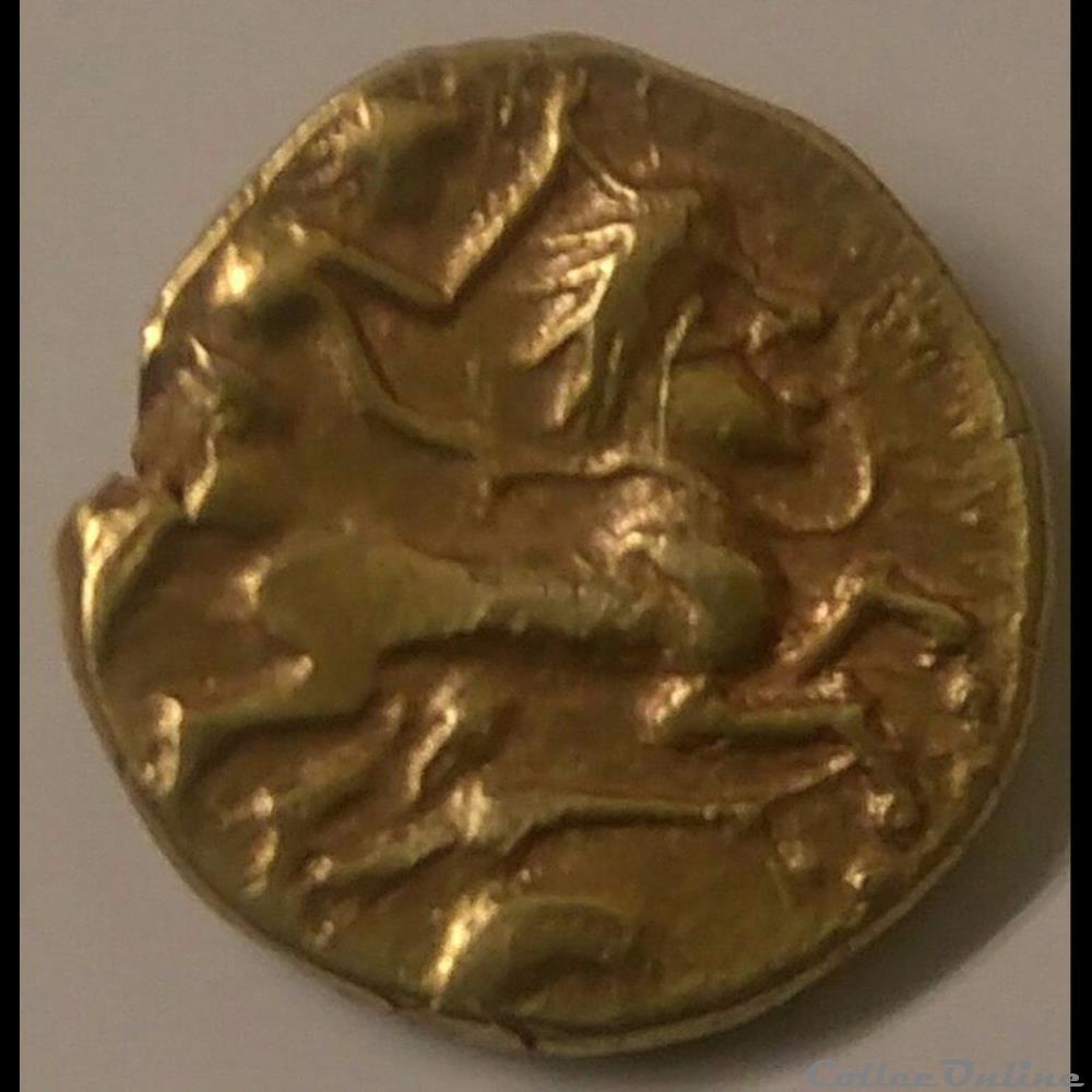 DT.2197-2198 - quart de statère à l'hippophore monnaie antique gauloise dt 2197 2198 quart de statere a hippophore