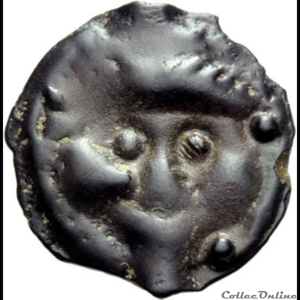 série 565 DT 2650 potin à la tête de face monnaie antique gauloise serie 565 dt 2650 potin a la tete de face