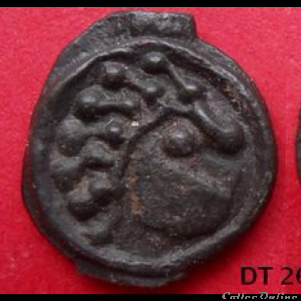 monnaie antique gauloise serie 559 dt 2642 potin a la tete indien stylise
