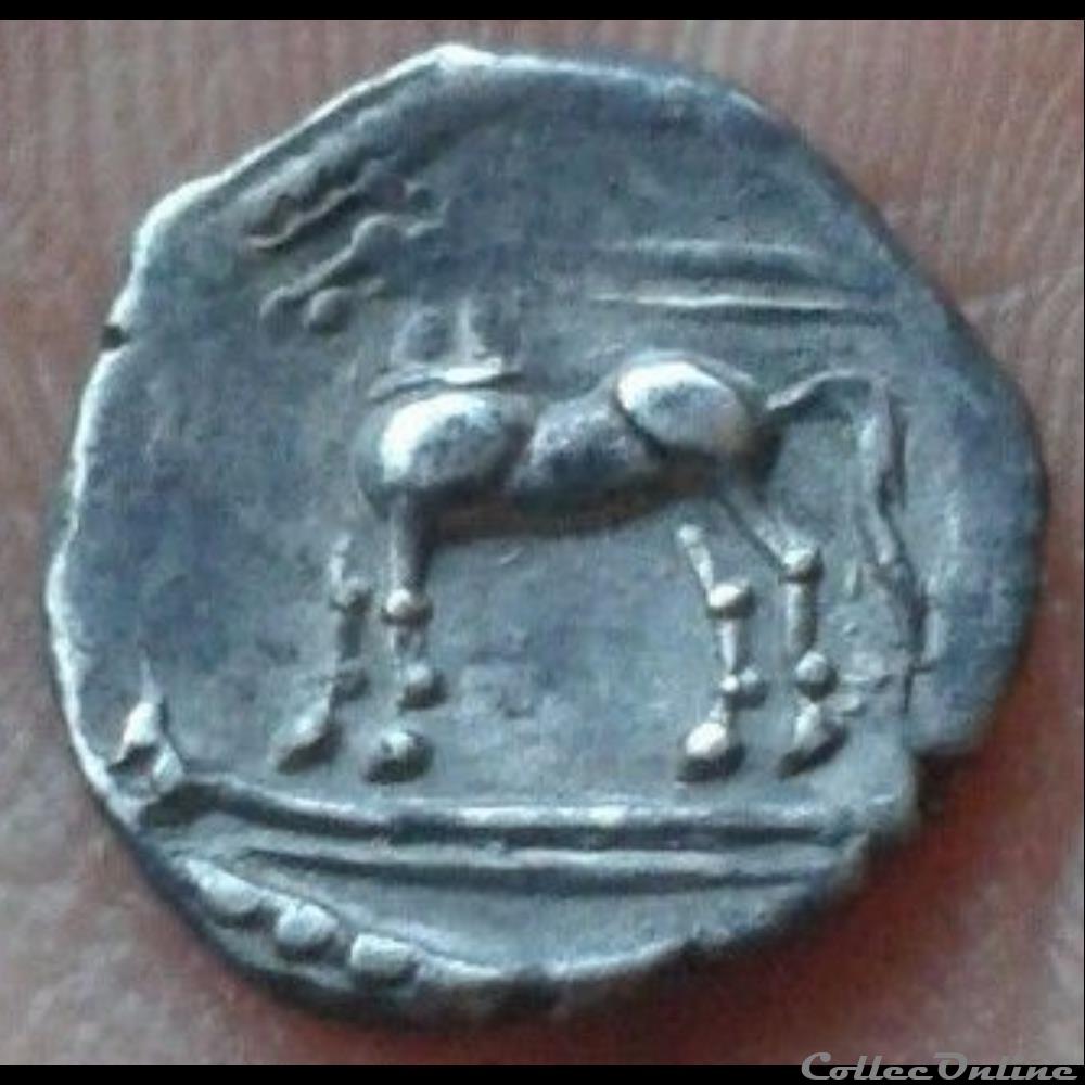 DT 2658 denier BELENOC au cheval et au temple monnaie antique gauloise dt 2658 denier belenoc au cheval et au temple