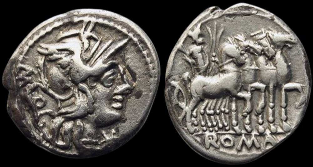 M. Vargunteius, Rome, 130 BC. AR Denarius coins ancient to romans imperial and republican m vargunteius rome 130 bc ar denarius