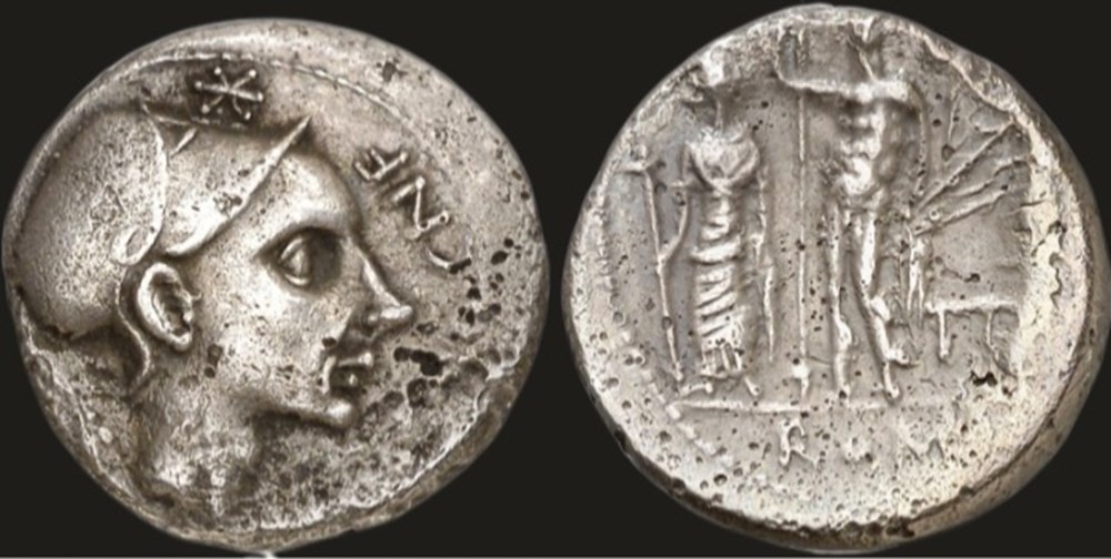 Cn. Blasio Cn.f.. Denarius, coins ancient to romans imperial and republican cn blasio cn f denarius