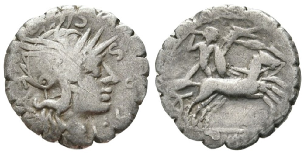 L. Cosconius M.f. 118 BCE. AR Serrate Denarius coins ancient to romans imperial and republican l cosconius m f 118 bce ar serrate denarius