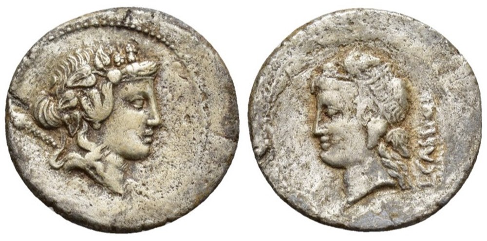 L. Cassius Q.f. Longinus. 75 BC. AR Denarius (19mm, 3.6 g, 8h). Rome mint. coins ancient to romans imperial and republican l cassius q f longinus 75 bc ar denarius 19mm 3 6 g 8h rome mint