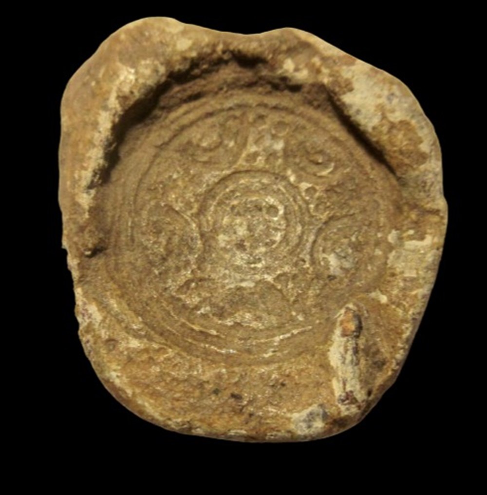 Greece 286-277 BC Lead die(?) with Macedonian shield motif. coins ancient to greek greece 286 277 bc lead die with macedonian shield motif