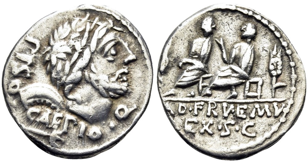 Q. Servilius Caepio, 100 BC. Denarius (Silver, 19.5 mm, 3.87 g, 11 h), Rome. coins ancient to romans imperial and republican q servilius caepio 100 bc denarius silver 19 5 mm 3 87 g 11 h rome
