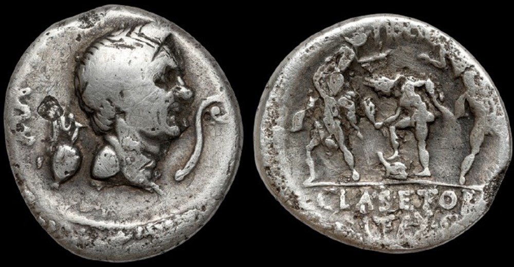 Sextus Pompeius. Denarius, Sicily circa 42-40, AR 19.6 mm, 3.19 g. coins ancient to romans imperial and republican sextus pompeius denarius sicily circa 42 40 ar 19 6 mm 3 19 g
