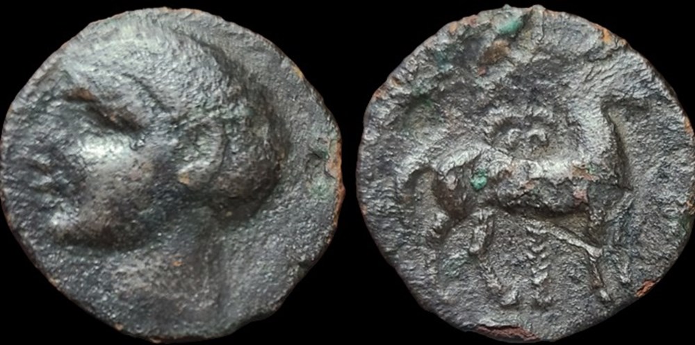 Spain, Carthago Nova Æ Unit. Roman Occupation, after 209 BC. Scipio coins ancient to romans imperial and republican spain carthago nova unit roman occupation after 209 bc scipio