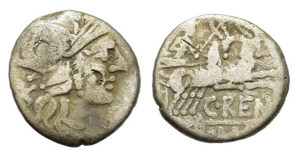 C. Renius, Rome, 138 BC. AR Denarius coins ancient to romans imperial and republican c renius rome 138 bc ar denarius