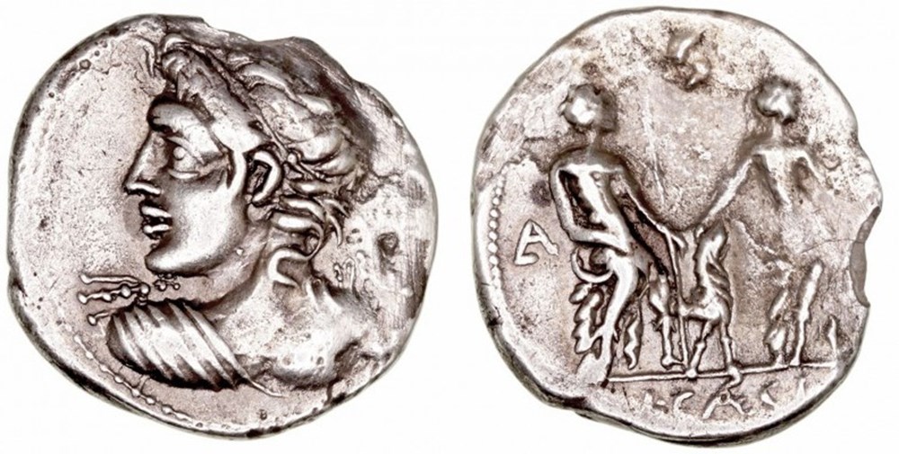 coins ancient to romans imperial and republican caesia denarius ar southern italy 112 111 bce