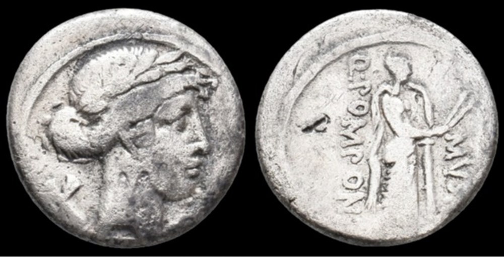 Q. POMPONIUS MUSA. AR, Denarius, 56 BC. Rome. coins ancient to romans imperial and republican q pomponius musa ar denarius 56 bc rome