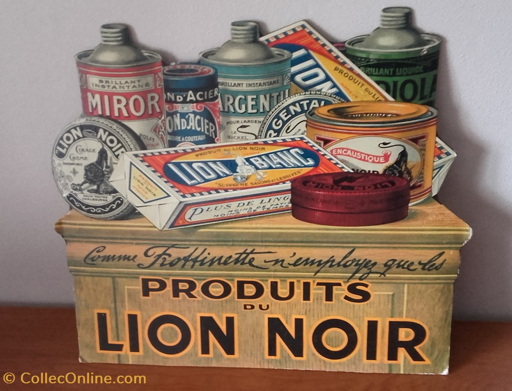 Cirage LION NOIR objets publicitaires publicite sur le lieu de vente plv cirage lion noir