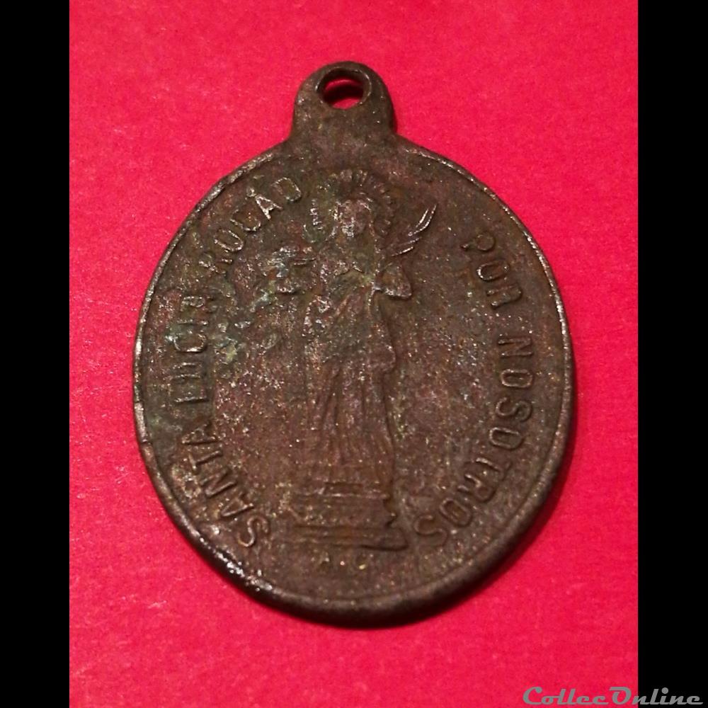 Médaille sainte Lucie de la Jonquera XIXème religieuse moderne medaille sainte lucie de la jonquera xixeme