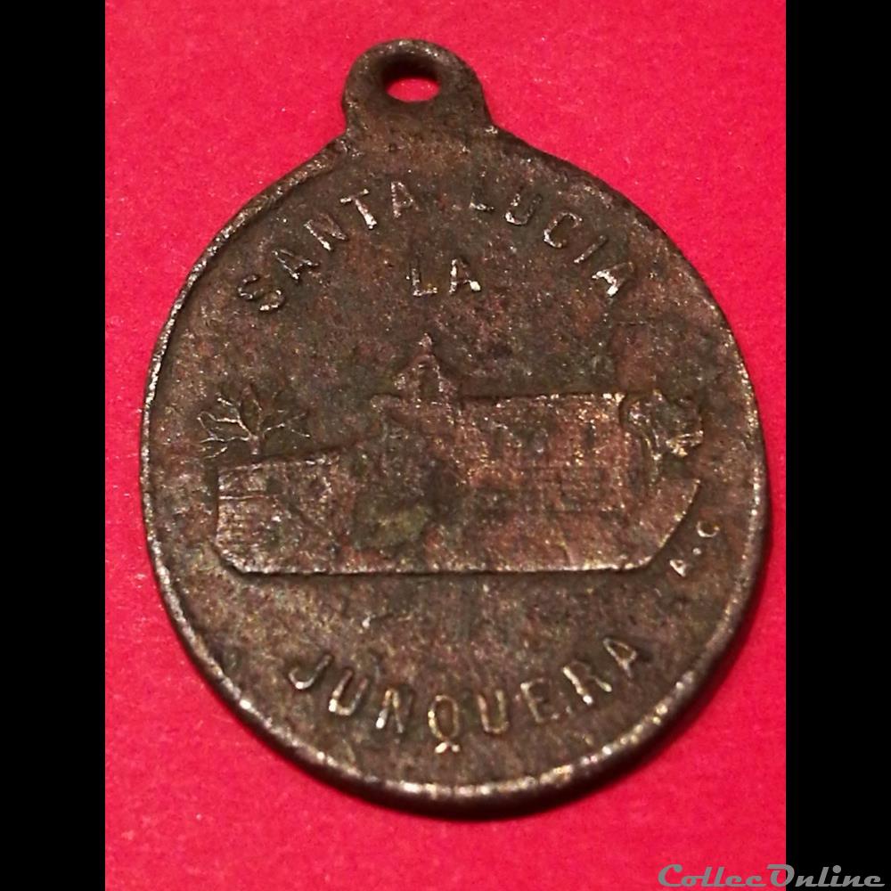 Médaille sainte Lucie de la Jonquera XIXème religieuse moderne medaille sainte lucie de la jonquera xixeme