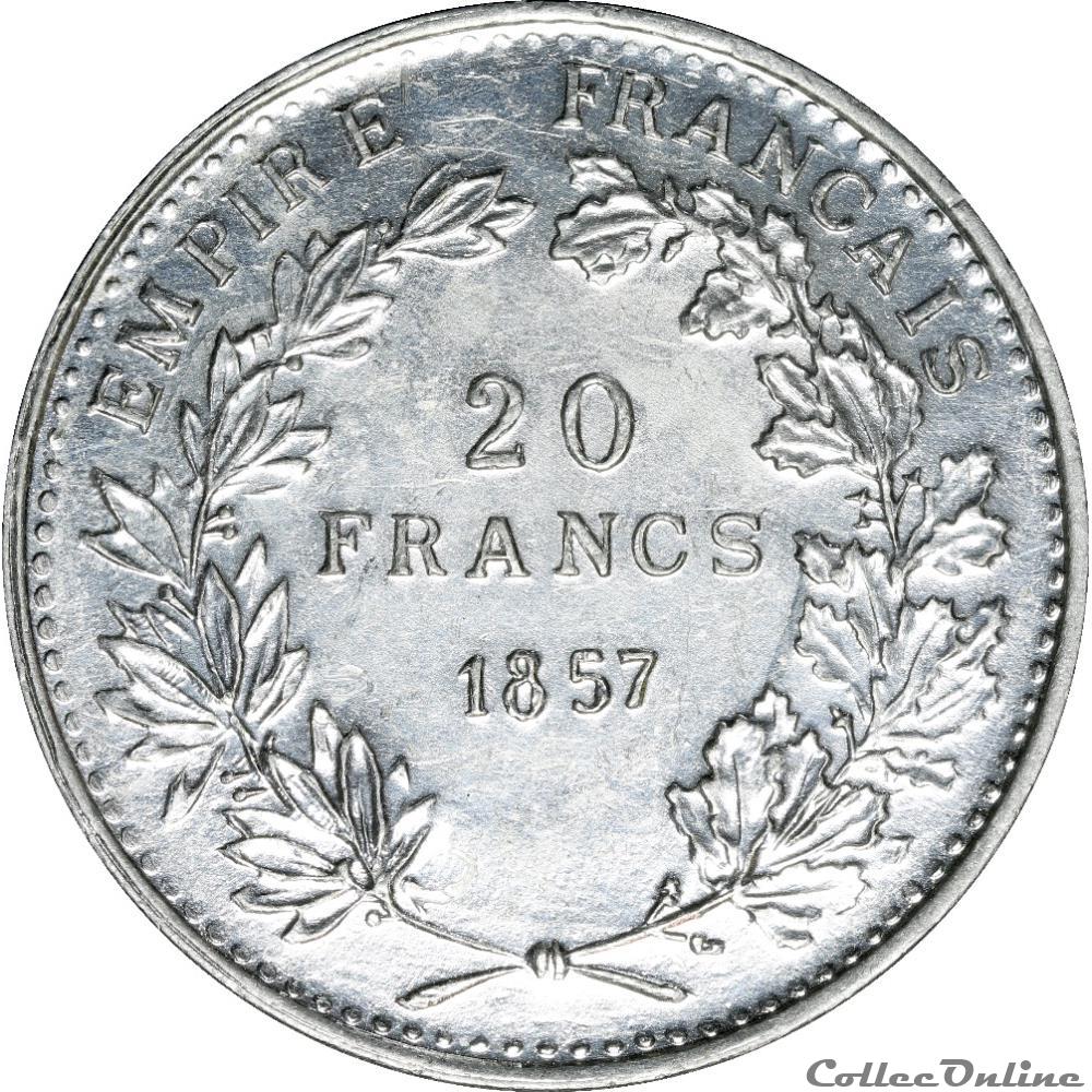 OR20F-025 _ 20 francs ALUMINIUM 1857 A 3 monnaies monde france or20f 025 20 francs aluminium 1857 a