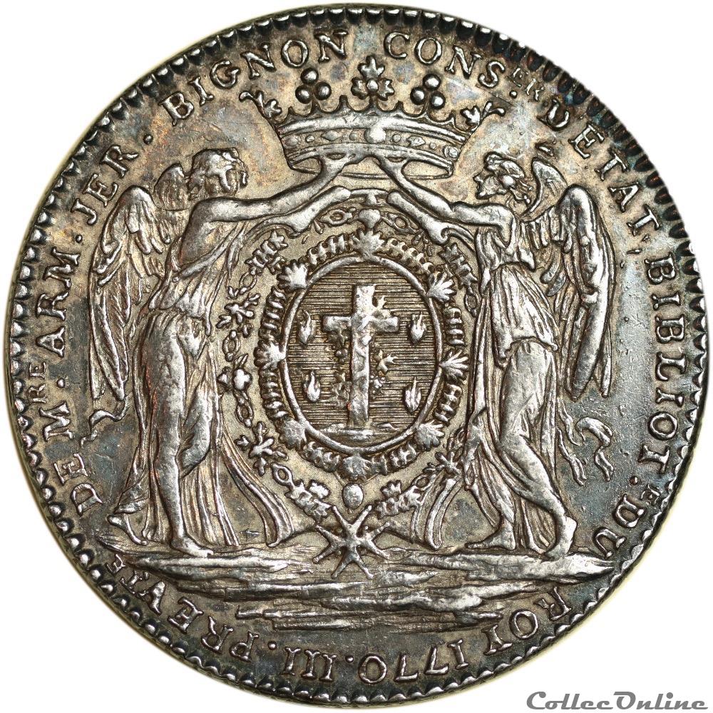 medaille royaux ville est noblesse ile de france armand jerome bignon bibliotheque du roi