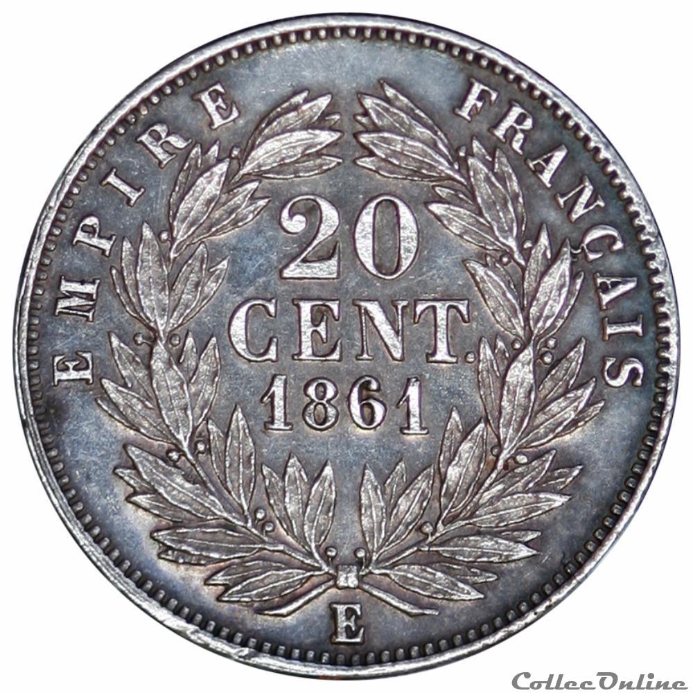 Essai Uniface - 1861 E 2 monnaies monde france essai uniface 1861 e
