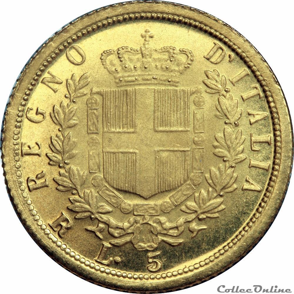 monnaie monde italie 05 lire 1872 r or5f 063