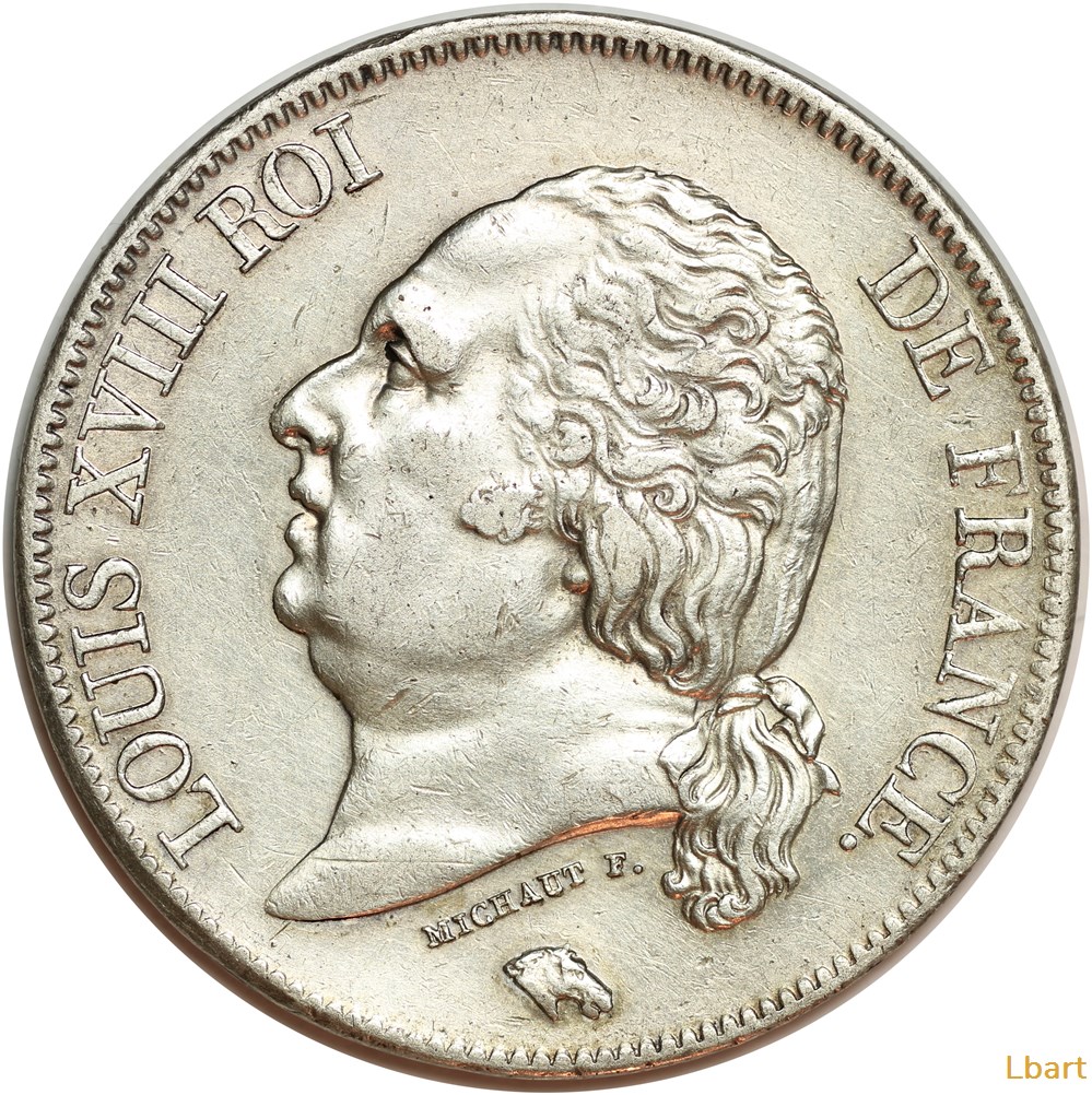 5 francs Louis XVIII-1822 A monnaies monde france 5 francs louis xviii 1822 a