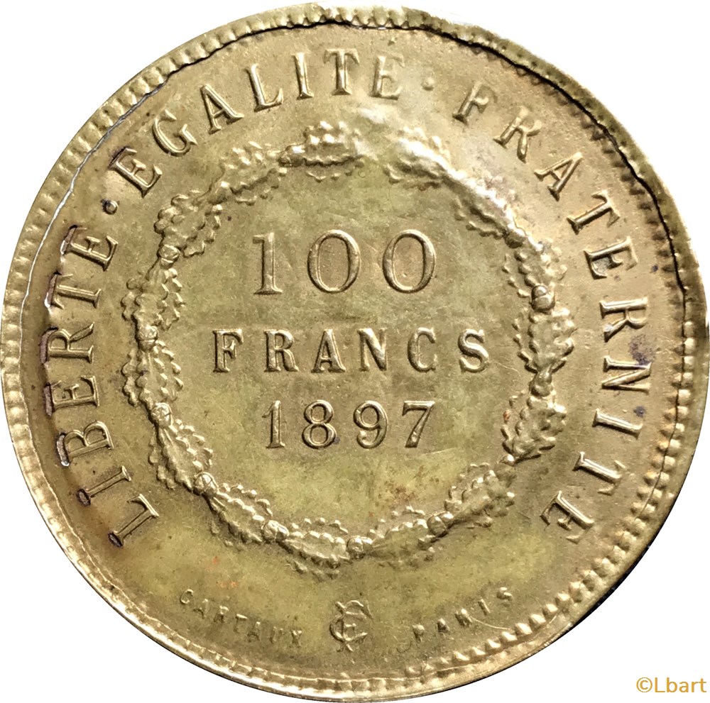 100 Francs 1897 monnaies monde france 100 francs 1897