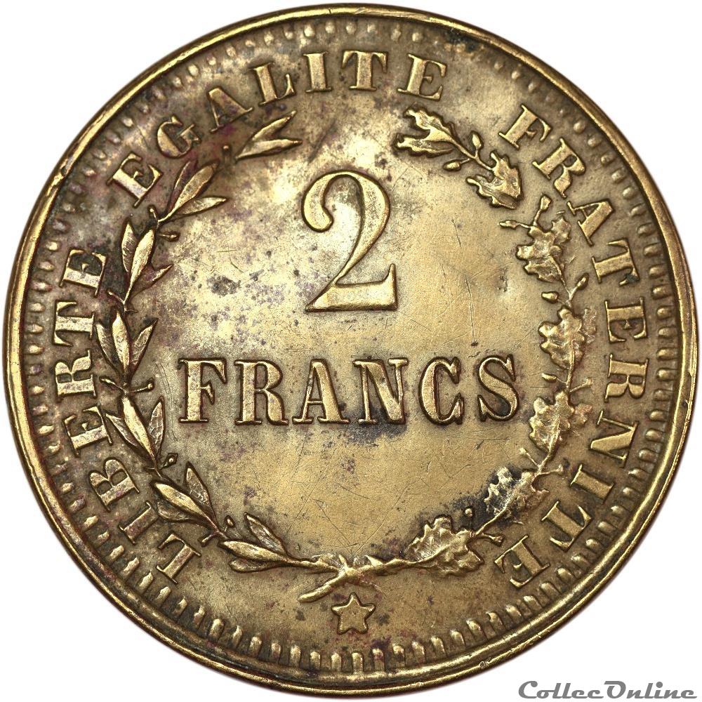 monnaies 2 francs ceres