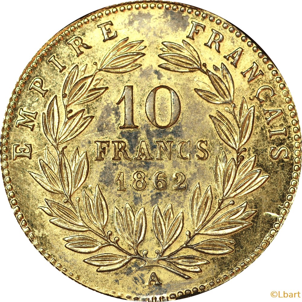 monnaie france moderne 10 francs or 1862 a or10f 061