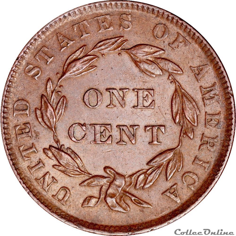 ONE CENT Variante rare 1839 4 monnaies monde etats unis one cent variante rare 1839