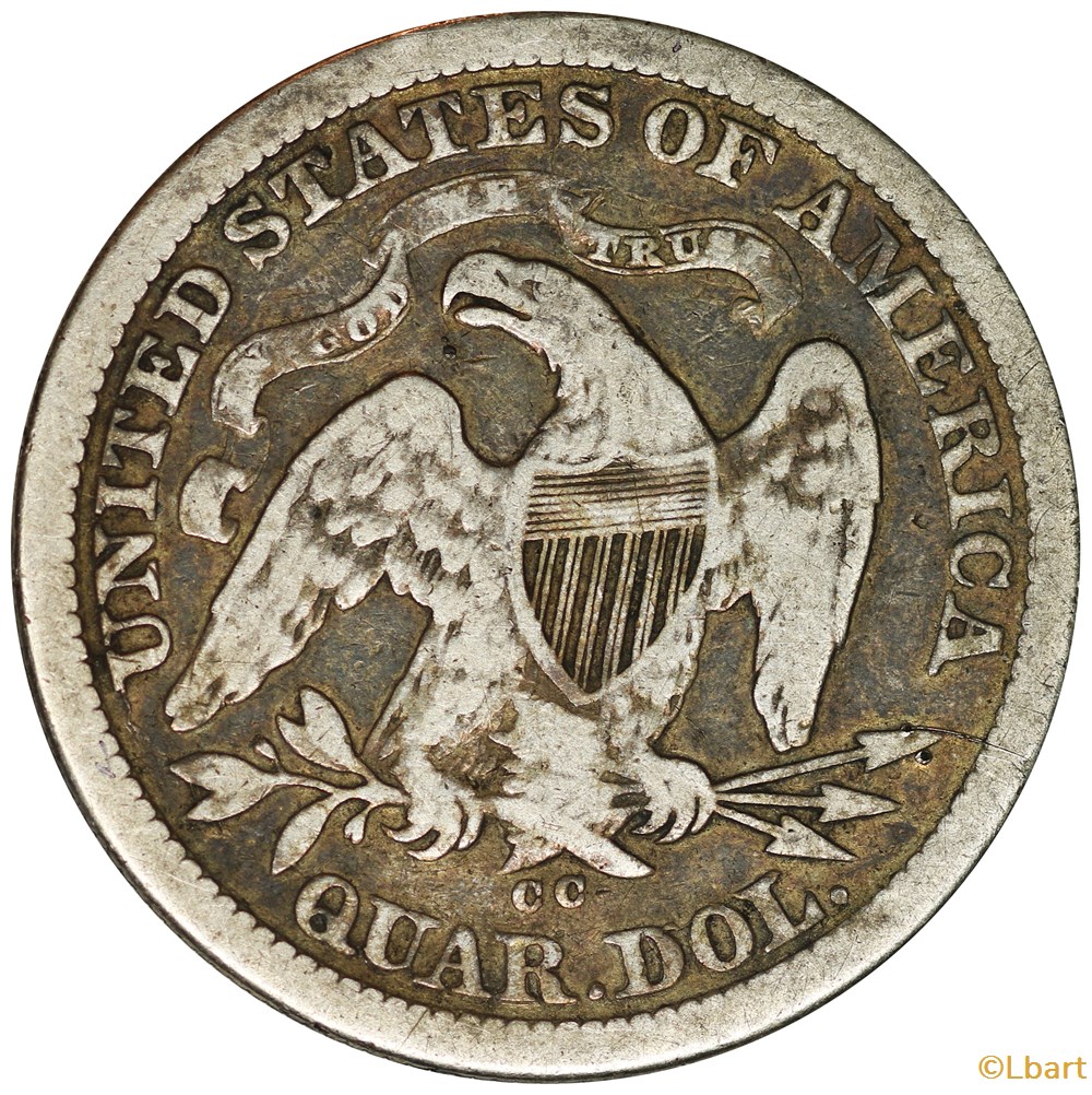 Quarter dollar 1876 CC monnaies monde etats unis quarter dollar 1876 cc