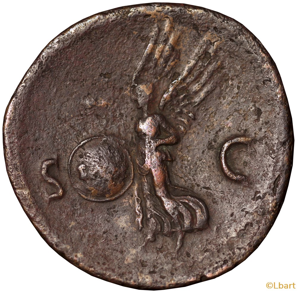 NERON, AS de Rome à la Victoire monnaies antiques romaines republicaines imperiales neron as de rome a la victoire