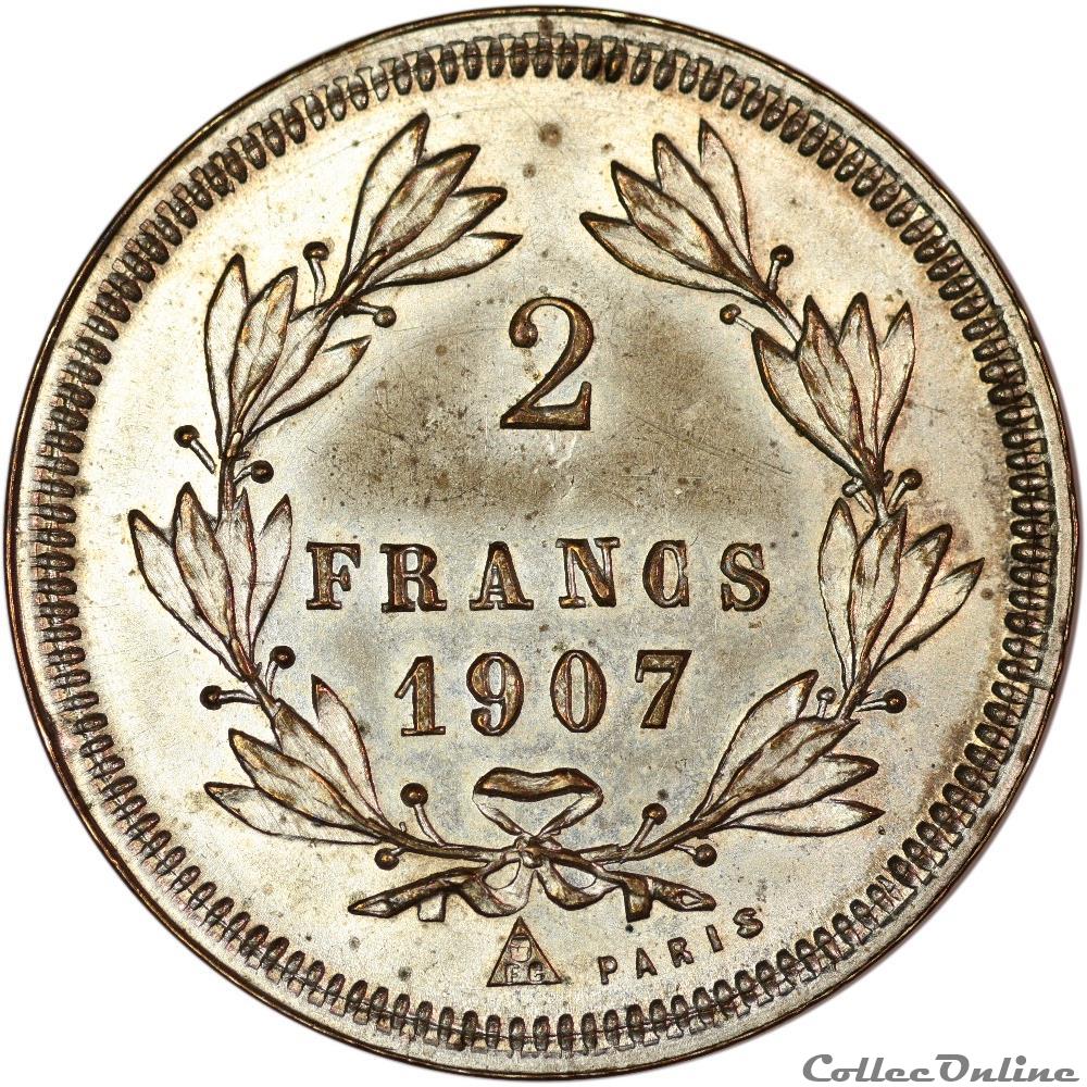 monnaies 2 francs 1907