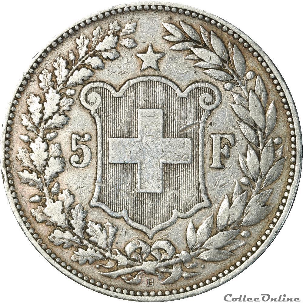 monnaies monde 5 francs suisse 1892 ar5f 0012