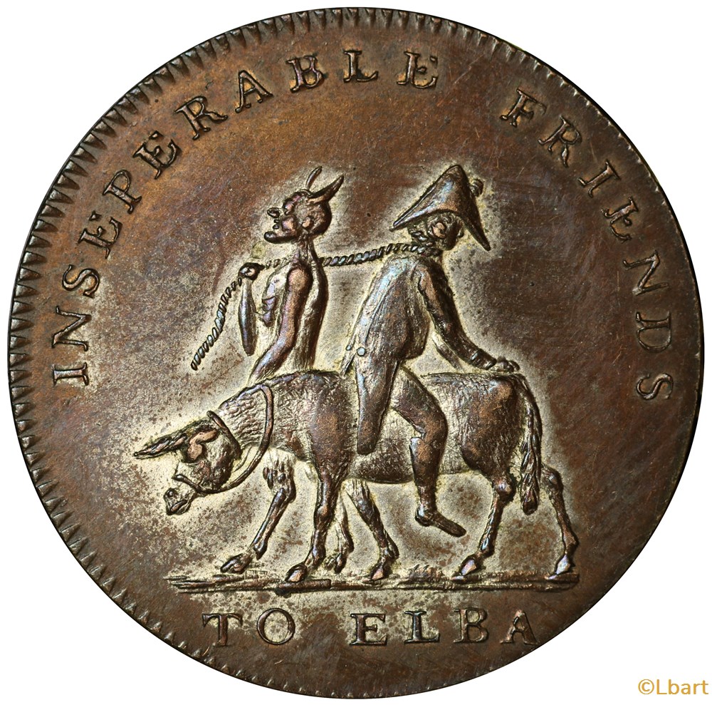 Satirique Napoleon premier Ile d'elbe DIV-014 monnaies monde royaume uni satirique napoleon premier ile elbe div 014