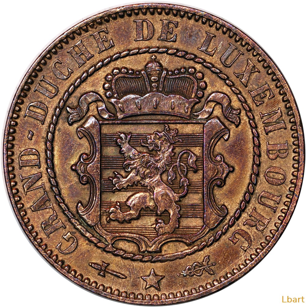 LUXEMBOURG 10 Centimes 1854 3 monnaies monde luxembourg 10 centimes 1854