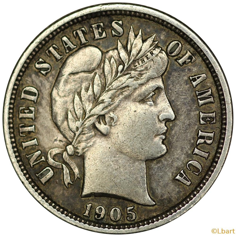 One Dime Barber 1905 S 2 monnaies monde etats unis one dime barber 1905 s