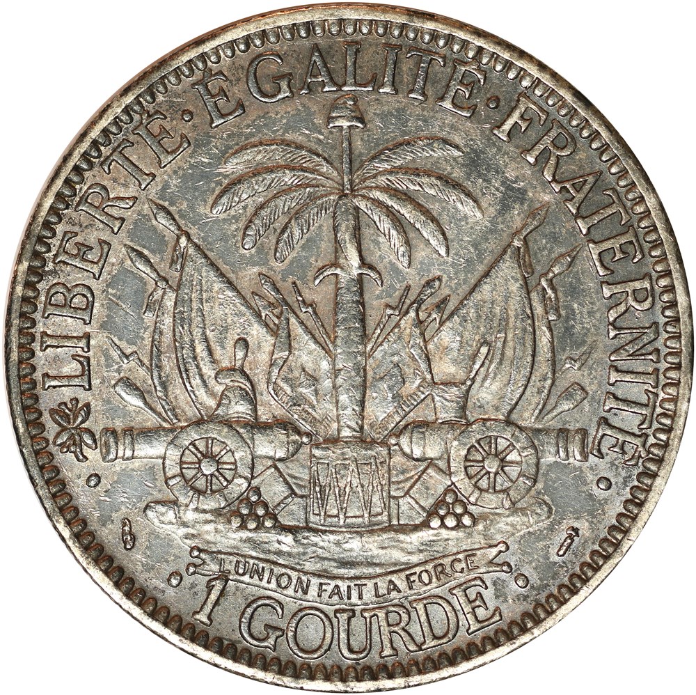 HAÏTI 1 Gourde “Liberté créole” de Roty 1882 Paris 4 monnaies monde haiti 1 gourde liberte creole de roty 1882 paris