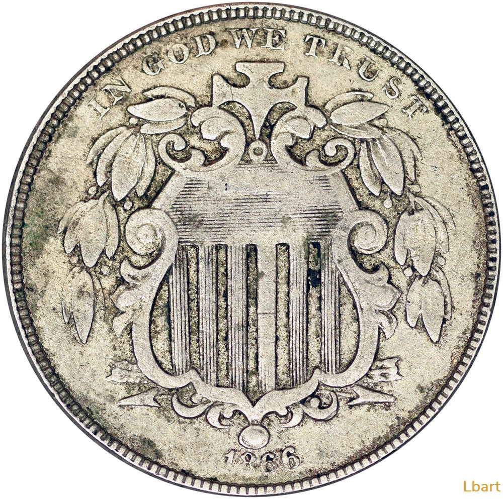 5 Cents 1866 Union Shield 4 monnaies monde etats unis 5 cents 1866 union shield
